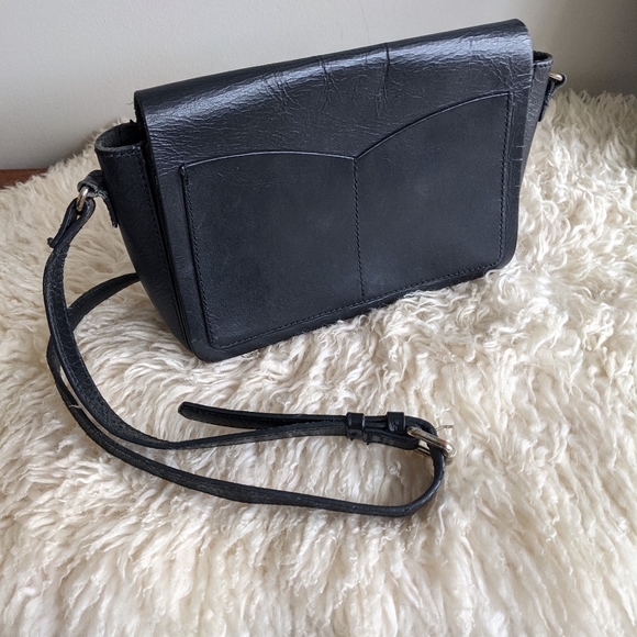 Zara Black Genuine Leather Cross Body Bag - Picture 1 of 9